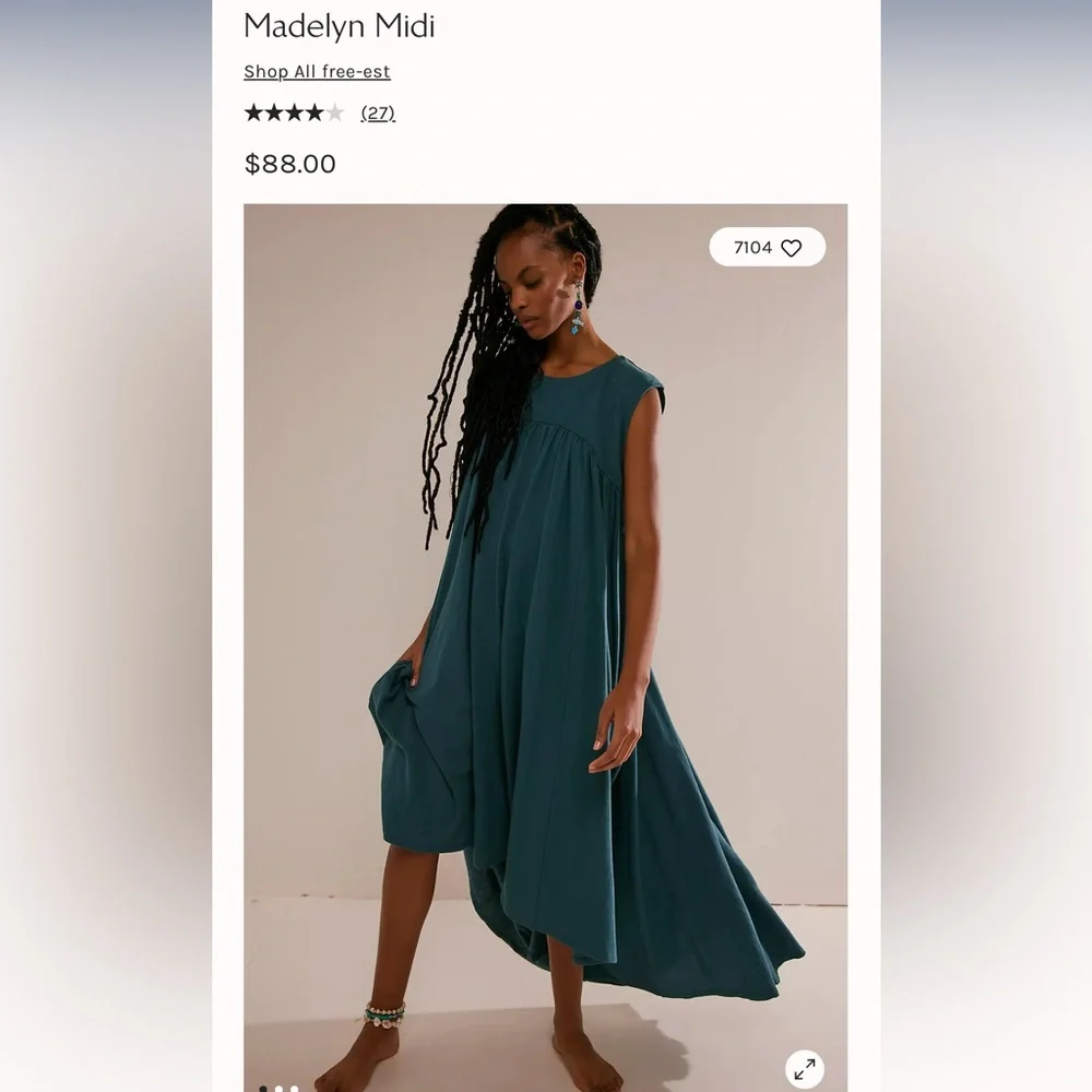 NWOT Free People Beach Madelyn Midi dress